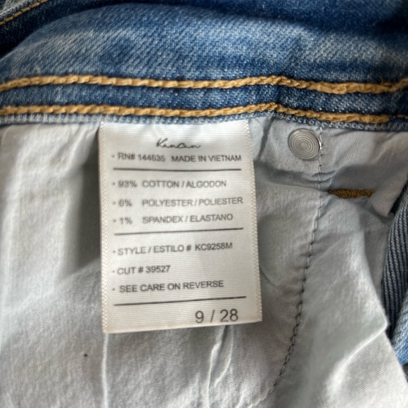 Kancan Aspen High Rise Ankle Skinny Jeans Size 9/28 Blue Raw Hem - Picture 6 of 9